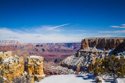 Scenic view of snow covered landscape against sky