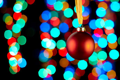 Close-up of illuminated christmas lights