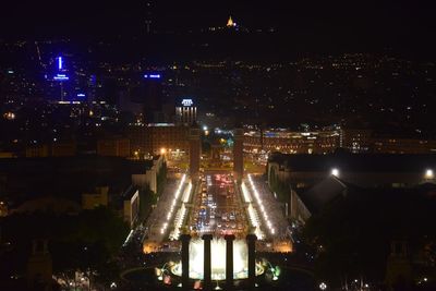 Illuminated cityscape at night