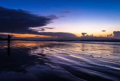 Scenic view of sea at sunset