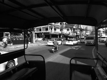 Cars on street in city