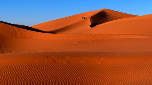 Scenic view of desert against clear sky