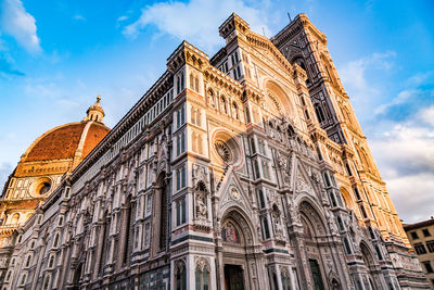 Low angle view of duomo santa maria del fiore against sky