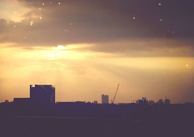 Sunset over city