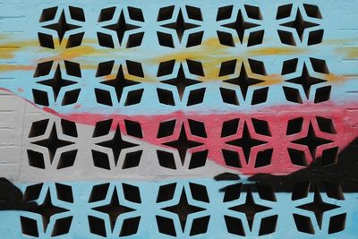 Close-up of metal grate against wall