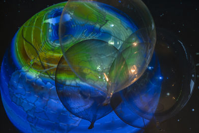 Close-up of bubbles in glass