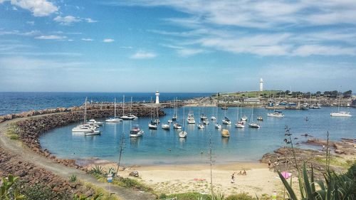 Boats in harbor