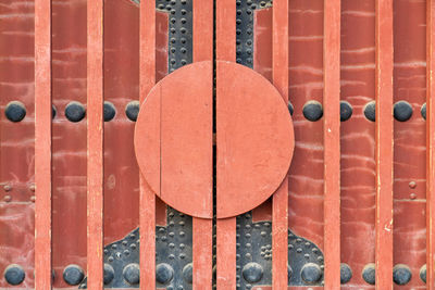 Full frame shot of rusty metal gate