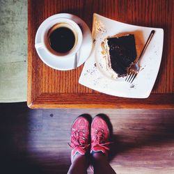 Directly above shot of coffee cup