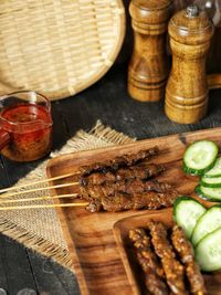 Close-up of food on table