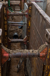 Old rusty metallic bridge