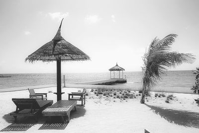 View of gazebo at seaside