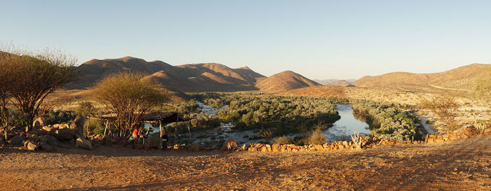 Panoramic view of landscape against clear sky