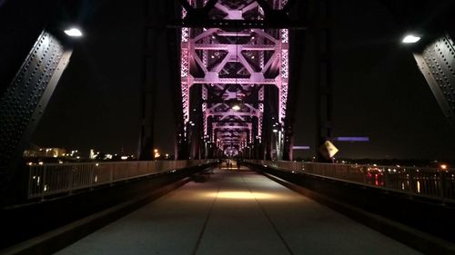 Illuminated street lights at night