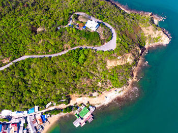 High angle view of beach