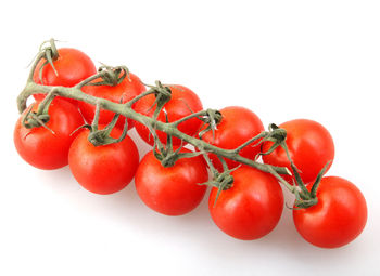 Close-up of tomatoes against white background