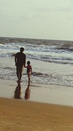 View of people on beach