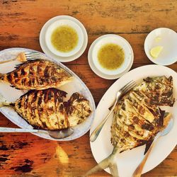 Close-up of food served in plate