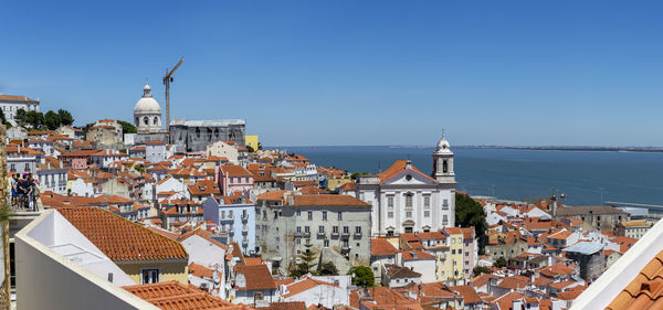 Panoramic view of the skyline of lisbon, portugal