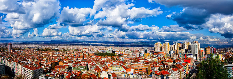 Panoramic view of city against sky