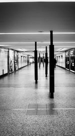 People at railroad station