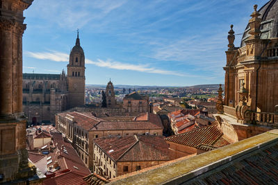 View of the city of salamanca from the top of the cathedral