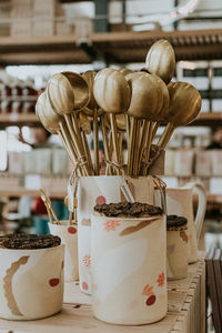 Close-up of jar on table