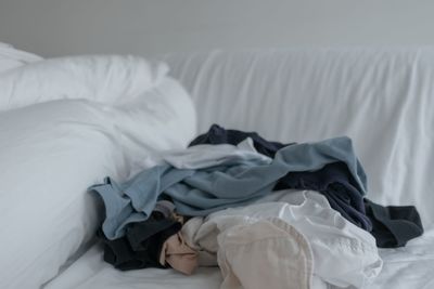 High angle view of bed at home