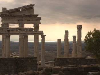 View of old ruin against sky during sunset