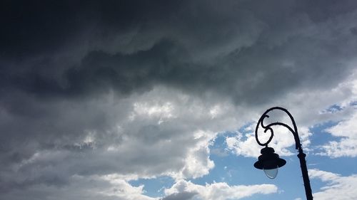 Low angle view of basketball hoop against sky