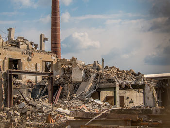 Abandoned building against sky