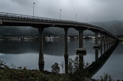 Bridge over river against sky