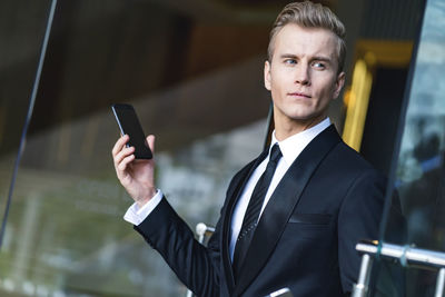 Businessman looking away in office