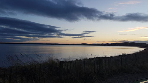 View of sea against cloudy sky