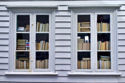 Books in a window