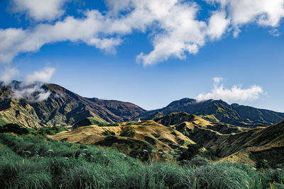 Scenic view of mountains against sky