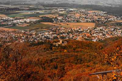 High angle view of townscape