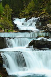 Scenic view of waterfall