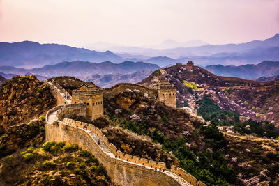 High angle view of fortified wall