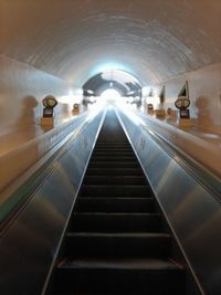 Low angle view of escalator