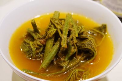 Close-up of soup in bowl