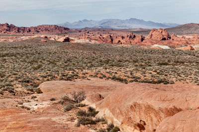 Scenic view of desert against sky