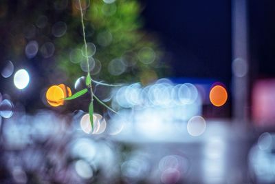 Defocused image of illuminated lights