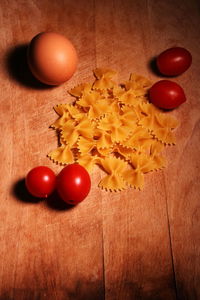 High angle view of tomatoes on table