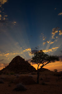 Scenic view of landscape against sky during sunset