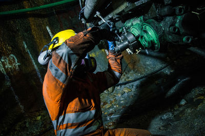 Man working on water