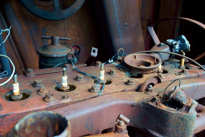 Close-up of old machine part