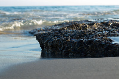 Surface level of sand on beach