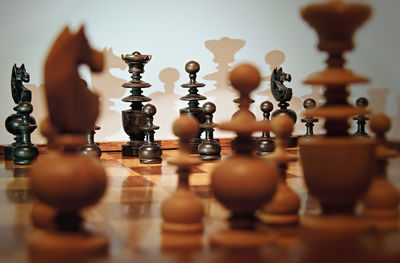 Close-up of chess pieces