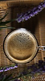 Directly above shot of coffee on table